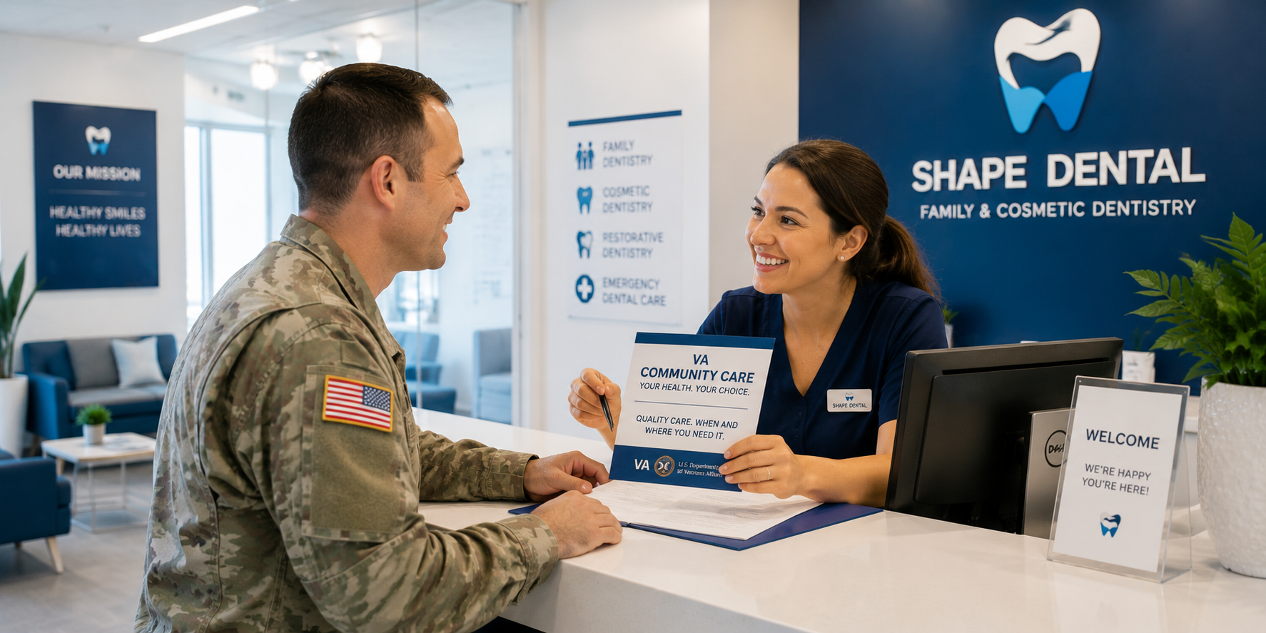 VA Dentist Georgetown TX: Complete Guide to VA Dental Benefits & Family Dental Care 4 Veteran using VA Community Care benefits at Shape Dental Georgetown TX